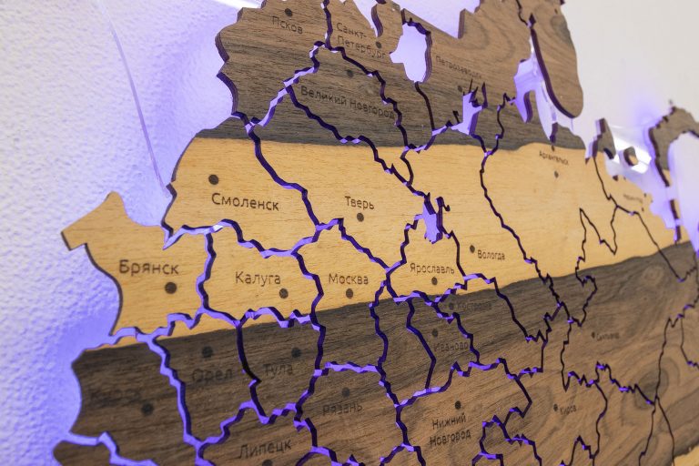 Карта России из дерева - серия Elite | Wooden Print