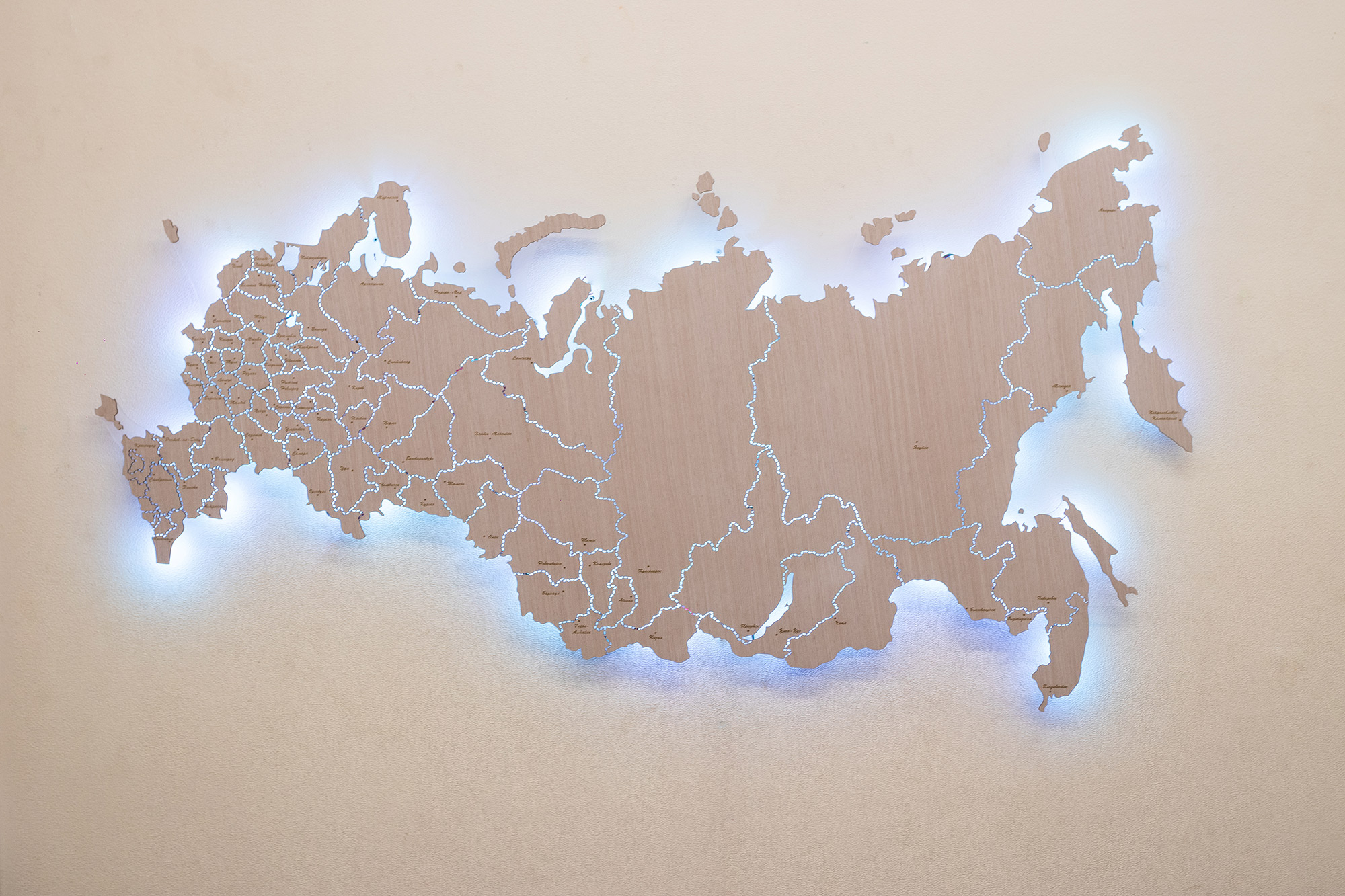 Деревянная Карта России С Подсветкой Купить