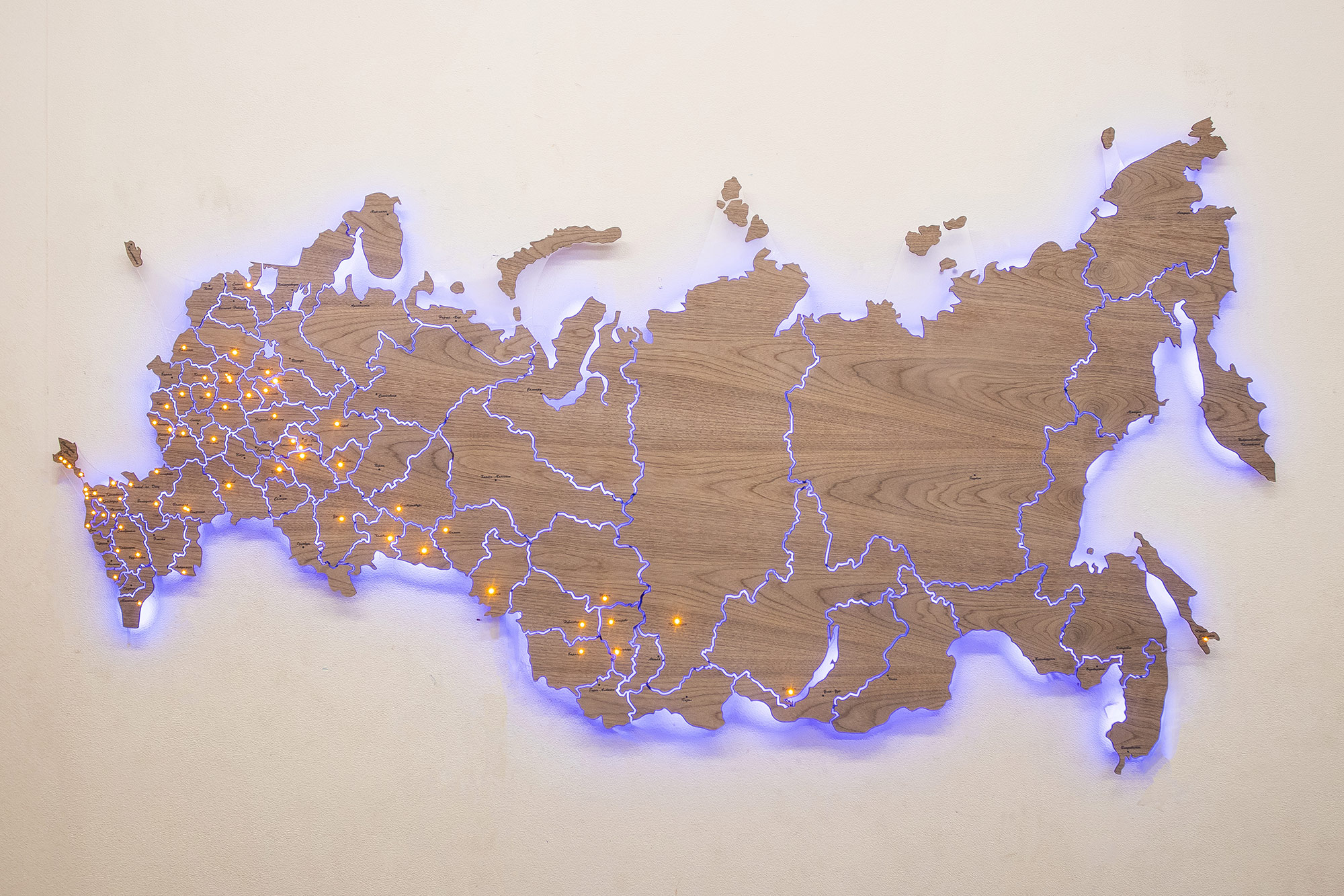 Карта России из дерева - серия Elite