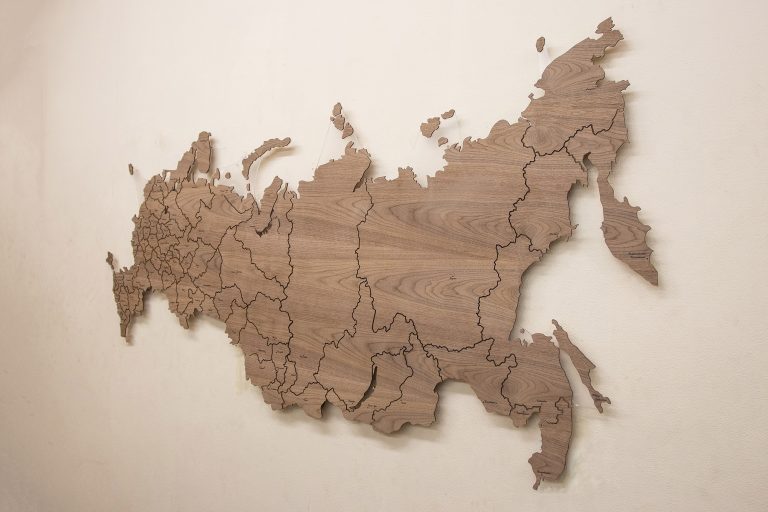 Деревянные карты России с подсветкой серии Элит | Wooden Print