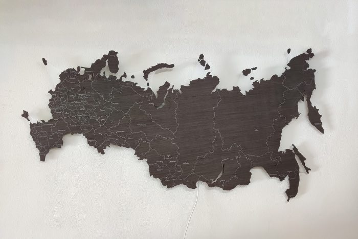 Карта России из шпона Дуб21SМореный