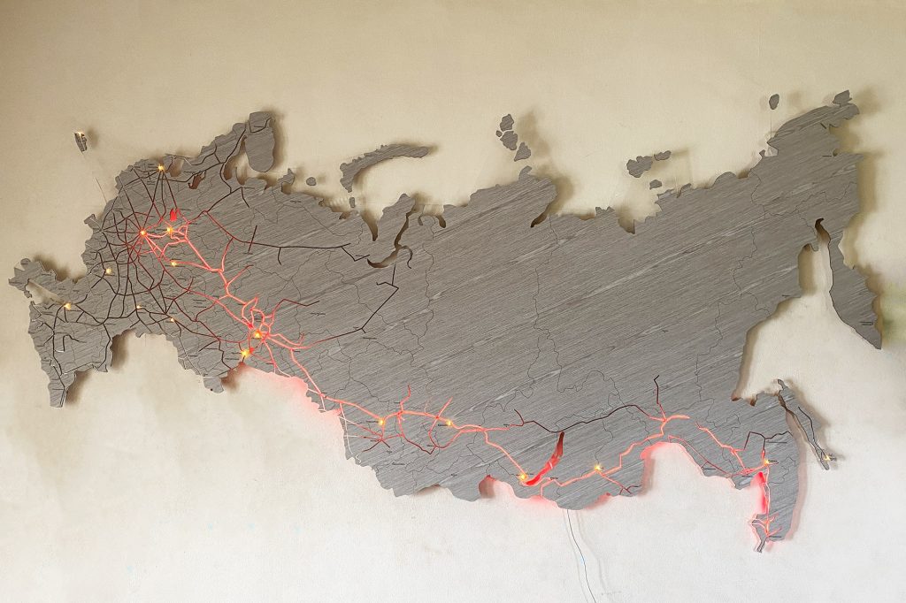 Деревянные карты России с подсветкой серии Элит | Wooden Print