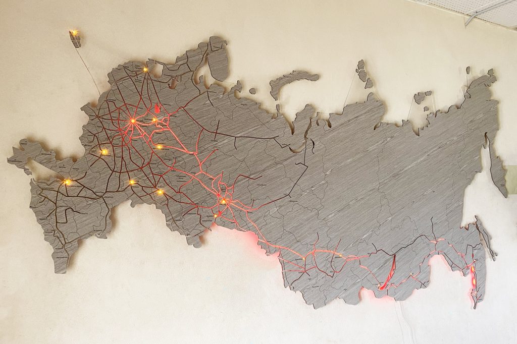 Деревянные карты России с подсветкой серии Элит | Wooden Print